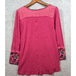 Soft Surroundings  Pink Palmer Boho‎ Floral Embroidery Thermal Top Size S Photo 5