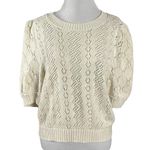 Free People Ethereal Dainty Pointelle Open Knit Pullover Sweater Ivory Medium Photo 3