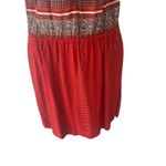 Lucky Brand  Women's‎ Size Small Red Paisley Bohemian Peasant Mini Dress Photo 2
