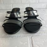 Nicole Miller Clear Heels Mules Sandals Womens 8.5 Slip On Black Rollie Photo 10