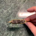 kinsley armelle Raven Druzy Quartz bracelet S/M Gold Tone Bangle Cuff Black Photo 5