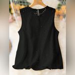 SheIn Black Holidaya Plus Solid Eyelet Embroidery Tank Top Photo 1