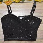 Women’s Madden NYC Black Sequin Bustier Size M Party Night Out Smocked Back Size M Photo 0