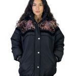 Vintage Triple FAT Goose Down Parka Coat Womens L Black Velvet Fur Trim Hood Size L Photo 0