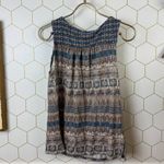 Lucky Brand  Boho Blue Geometric Sleeveless Tie-Front Top - Size - XS Photo 1