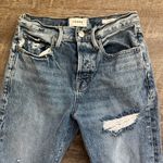 Frame  Le Orginal Jeans High Rise Distressed Button Fly Cascade Blue Rips Size 25 Photo 9