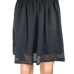 H&M Divided Black Polka Swiss Dot Pleated Chiffon Pull-On Mini A-Line Skirt Sz 6 Photo 0