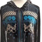 Johnny Was JWLA Tansy Velvet Zip Up Embroidered Hoodie Jacket NWT RARE Photo 10
