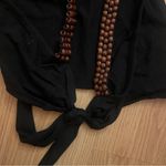 Urban Outfitters Black Wooden Boho Beaded Tie Back Crop Top Women’s Size Small Photo 9