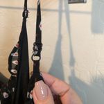 Who What Wear Black Abstract Floral MIDI Dress Photo 2