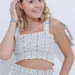 Petersyn New Striped Smocked Tie Strap Crop Tank Top Nola Sonoma Photo 12