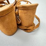 Lulus Tan Faux Leather Ankle Lace Up Chunky Heels Womens 7 Dressy Shoes Classic Photo 7