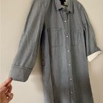 Calvin Klein Jeans Casual Button-Down Shirt Dress in Navy & White Thin Stripe M Photo 1