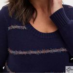 Torrid NWT  Tinsel Stripe Sweater Navy Size 3X Photo 2