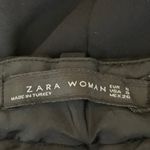 ZARA Woman Black Mid Rise Side Zip Straight Leg Trouser Dress Pants Size S Photo 3