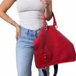 Dolce & Gabbana  Red Patent Leather Woven Tote Bag Archive Photo 0