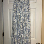 Surf Gypsy  Blue and White Paisley Print Pull-On Pants. Photo 5
