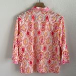 Oscar de la Renta 100% Cotton Pajama Set Pink Orange Design Colorful Medium Photo 3