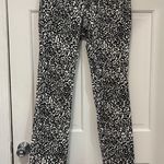 Ann Taylor Leopard Print Straight Leg Pants Black/White Snow Leopard Edgy Glam Photo 0