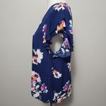 St. Tropez  Blue Floral Tiered Flutter Sleeve Blouse Size Large Photo 4