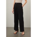 Donni Black Twill Pleated Wide Leg High Rise Trouser Dress Pants Women’s Size L Size L Photo 1