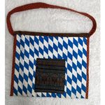 Handmade  Quilted Patchwork Messenger Briefcase Bag Blue Red Brown OOAK Photo 8