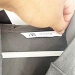 ZARA Womens Lounge Gold Half Snap Oversized Boxy Cropped Hoodie Size L Gray Photo 3