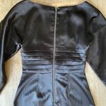 H:ours  Black Satin Puff Sleeve Mini Dress Size Small Balloon Sleeve Party Cocktail Photo 4