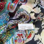 Accents by Lavello Women's Convertible Paisley Chiffon Vest, Kimono One Size Blue Size undefined Photo 3