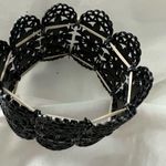 Black metal lace stretch bangle bracelet Photo 3