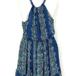 Sundance Catalog Python Snake Print Lined Halter Dress Size Small Blue Ruffles Photo 3