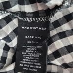 Who What Wear  BLACK WHITE BUFFALO CHECK PLAID PUFF SLEEVE BUTTON FRONT BLOUSE Photo 10