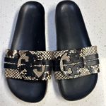 Tory Burch  Anatomic Roccia Slide Snakeskin Black Slide Sandals 8.5 Photo 1