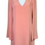 Elizabeth and James  Silk Long Sleeve Sheath Dress Bell Sleeve Romantic Sz 4 Rose Photo 0