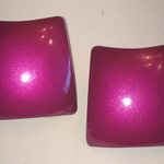 Shiny Magenta Vintage Retro Boho Metallic Square Earrings Pink Photo 0