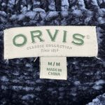 Orvis Chenille Sweater Midnight Blue Relaxed Soft Cozy Style Shiny Navy Size M Photo 3