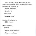 Wonderly  size large pull on ponte pants elastic waist legging fit flattering NWT Photo 12