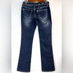 GRACE IN LA  27 Boho Indigo Embroidered Boot Leg Jeans Photo 1