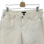 Eileen Fisher Textured Cream Skinny Ankle Jeans Organic Cotton Size 14 Photo 1