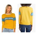 MOTHER The 3/4 Sleeve Sweatshirt Koozie Bon Voyage Shirt Size Small Yellow Photo 1