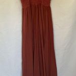 Pink Lily coral spaghetti strap maxi dress cutout detail padded cups ruffle lace Photo 8