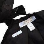 Lauren Conrad Black Lined Tie Bow Top Women's Blouse Size Large | 26 Photo 2