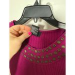 Vintage Y2K RQT Ribbed Knit Beaded Babydoll Tight Shirt Size Small Stretch Pink Photo 5