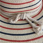 CHAPS  Straw Wide Brim Hat Patriotic Stripes OS Photo 4