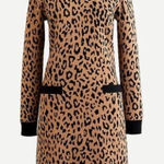 J.Crew Women's Mockneck Leopard Sweater with Front Pocket Dress Size XS Photo 0