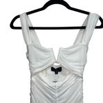 Michael Costello NEW NWT  X Revolve Hilary Ruched Gown In Ivory Photo 3