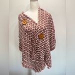 Simply Noelle  Nantucket Collection Mauve & Cream Crochet Wrap Shawl with Buttons Photo 1