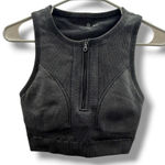 Aerie  Sweat Cardio Sports Bra Size Large Gray Zip Front High Support Active Photo 0