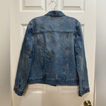Sam Edelman Billie Oversized Trucker Jacket Med Rhinestone Embroidery Concert Photo 1