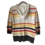 Christopher &Banks M Hooded Zip Sweater Lightweight 3/4 Sleeve Striped Open Knit Size M Photo 7
